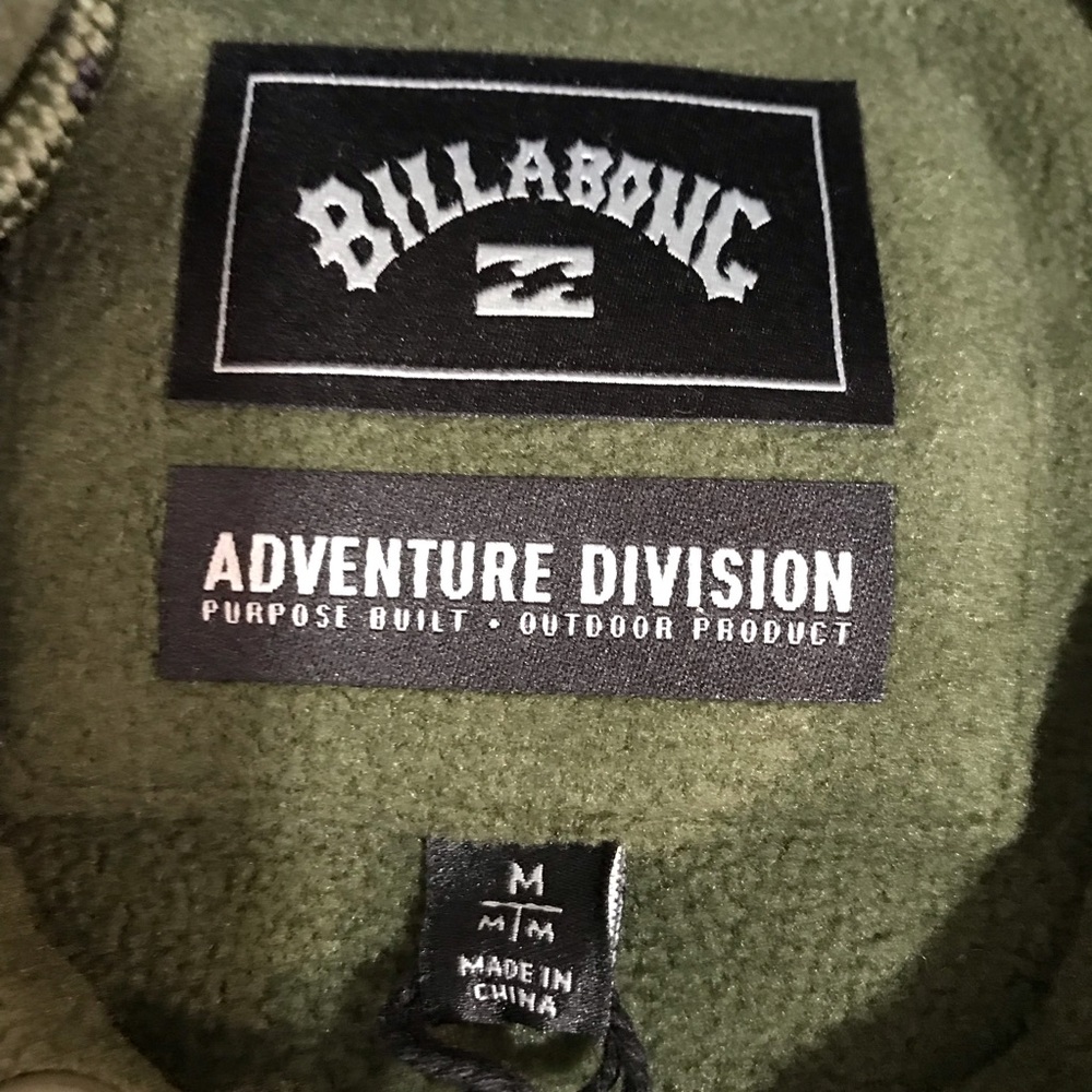 Billabong Furnace Fleece Hoodie Men’s Size M Color Green Kangaroo Pocket NWT - Picture 5 of 16